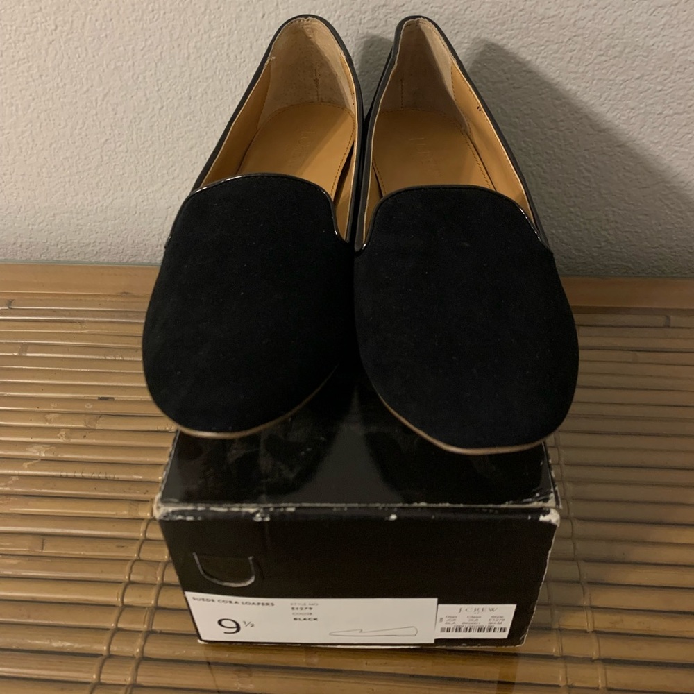 J Crew Suede Cora Loafers in Black Suede Size 9.5 New in Box